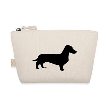 Short-haired dachshund silhouette - Organic Pouch - nature - Front