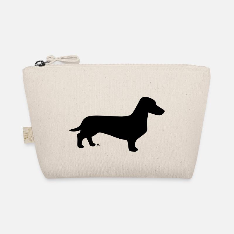 Short-haired dachshund silhouette - Organic Pouch - nature