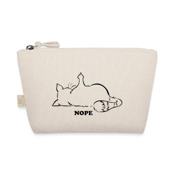 Cat Nope middle finger no no no buck - Organic Pouch - nature - Front