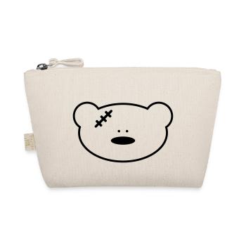 Lustiger Teddybär mit Narbe - Bio-Täschchen - Natur - Vorne