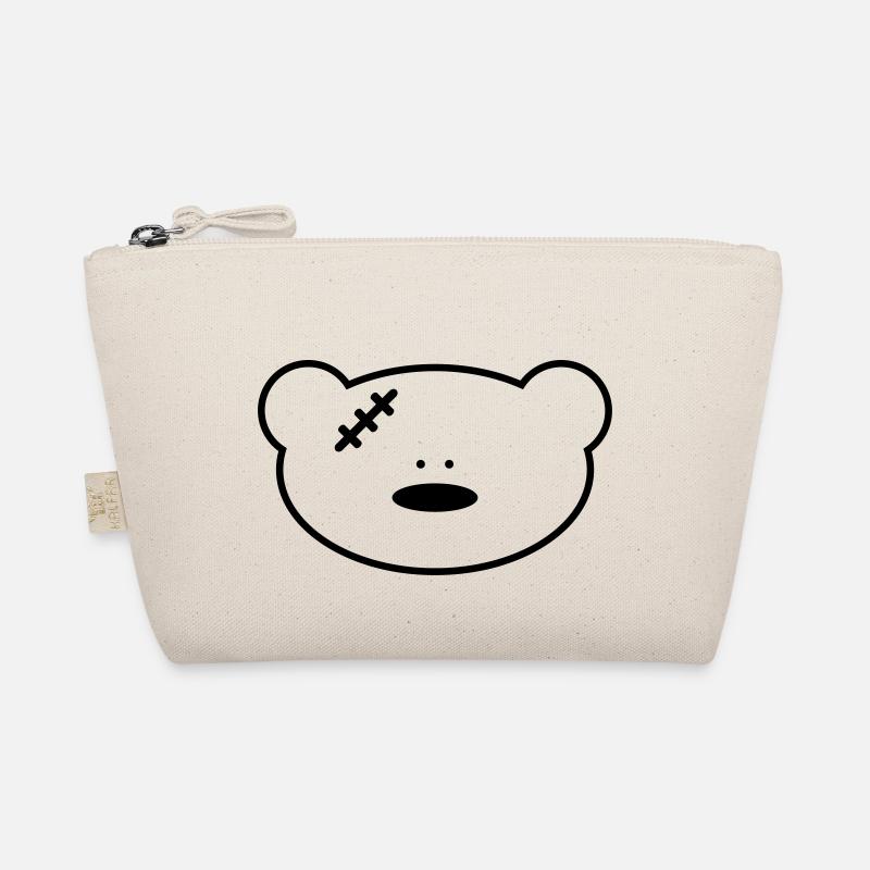 Funny teddy bear with scar Organic Pouch