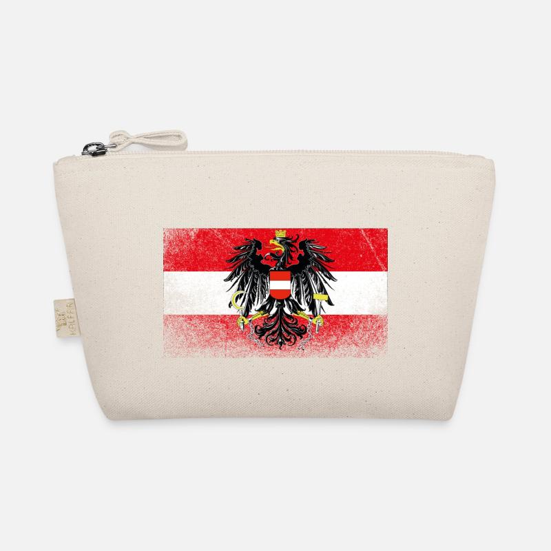 Österreich Flagge im coolen Grunge Retro Look - Bio-Täschchen - Natur