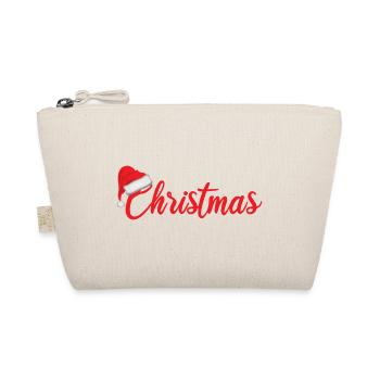 Christmas lettering with Santa Claus hat - Organic Pouch - nature - Front