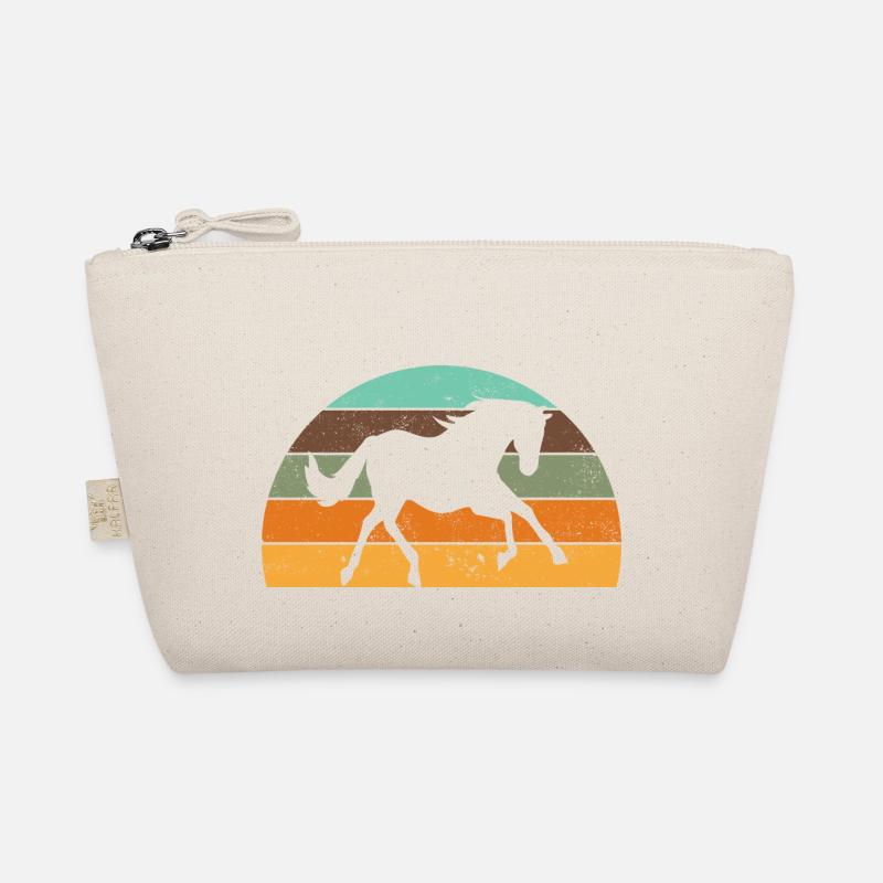 Cheval coucher de soleil rétro Trousse biologique