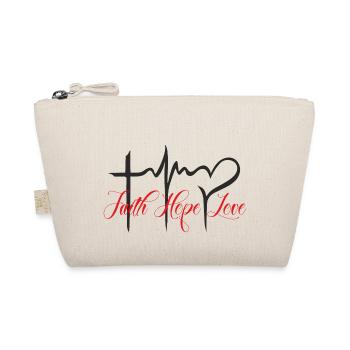 Faith Hope Love Glaube Hoffnung Liebe für jeden ! - Bio-Täschchen - Natur - Vorne