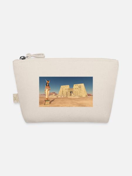 Göttin Hathor und Tempel des Horus von Edfu - Bio-Täschchen - Natur