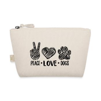 Dog design with Peace Love Dogs motif - Organic Pouch - nature - Front