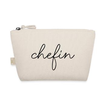 Chefin Spruch Schrift Sprüche schwarz - Bio-Täschchen - Natur - Vorne