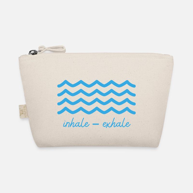 Meditations Design mit "inhale - exhale" - Bio-Täschchen - Natur