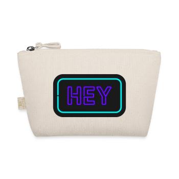 Hey Neon Schild Design - Bio-Täschchen - Natur - Vorne