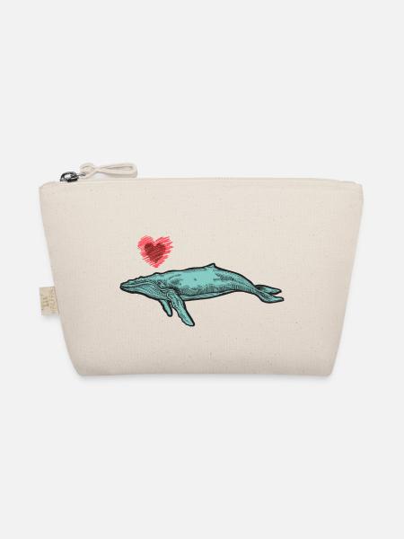 Whale Whales Sea Fish Water Sea Animal Sperm Whale Heart - Organic Pouch - nature - Front