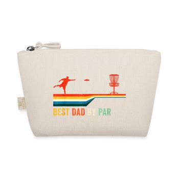 Best Dad By Par Disc Golf Golfing Golfer Gift Disk - Organic Pouch - nature - Front