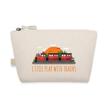 Funny Engine Drivers Gift I Still Plays With Train - Organic Pouch - nature - Front
