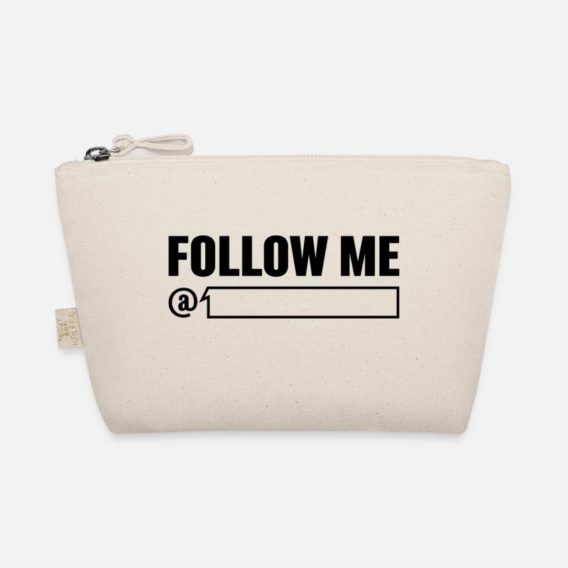 Follow me with nickname (black) - Organic Pouch - nature