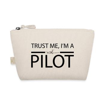 Trust me i'm a pilot gift airplane copilot - Organic Pouch - nature - Front