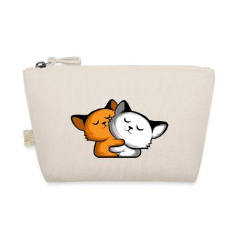 Hug Love Cat Lover and Owner Gift - Organic Pouch - nature - Front