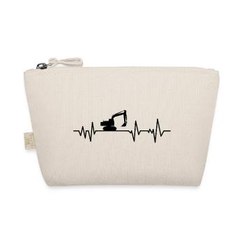 Excavator construction site heartbeat - Organic Pouch - nature - Front