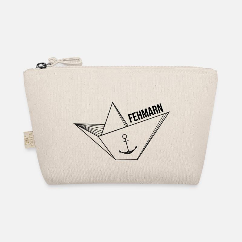 Papierschiff mit Anker Meer Urlaub Spruch Fehmarn Bio-Täschchen