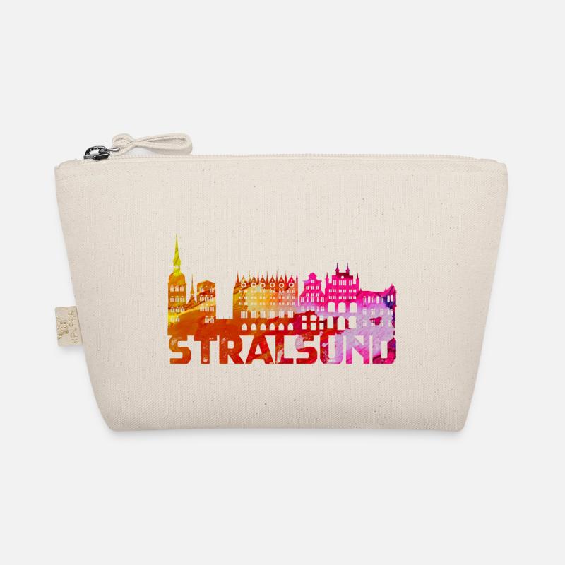 Hansestadt Stralsund Silhouette Skyline Ostsee B - Bio-Täschchen - Natur
