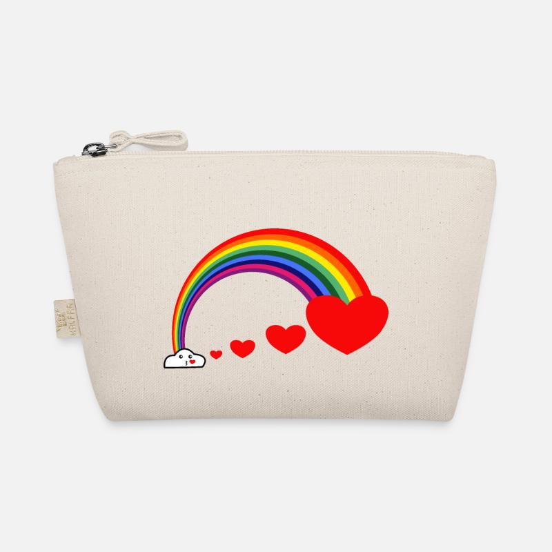 Regenbogen Herz Küsse Bio-Täschchen