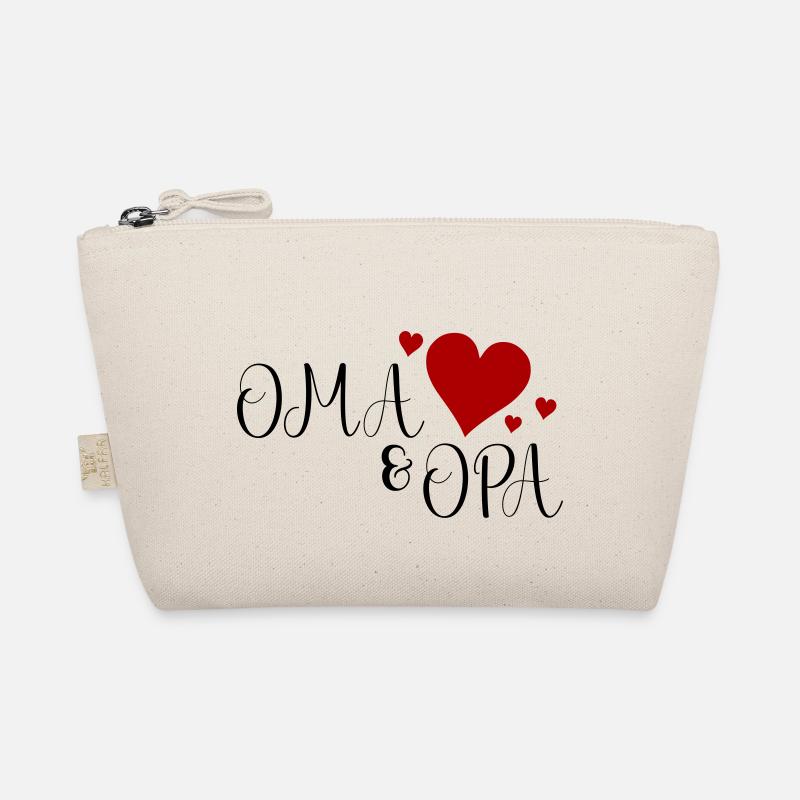 Oma und Opa Herz - Bio-Täschchen - Natur