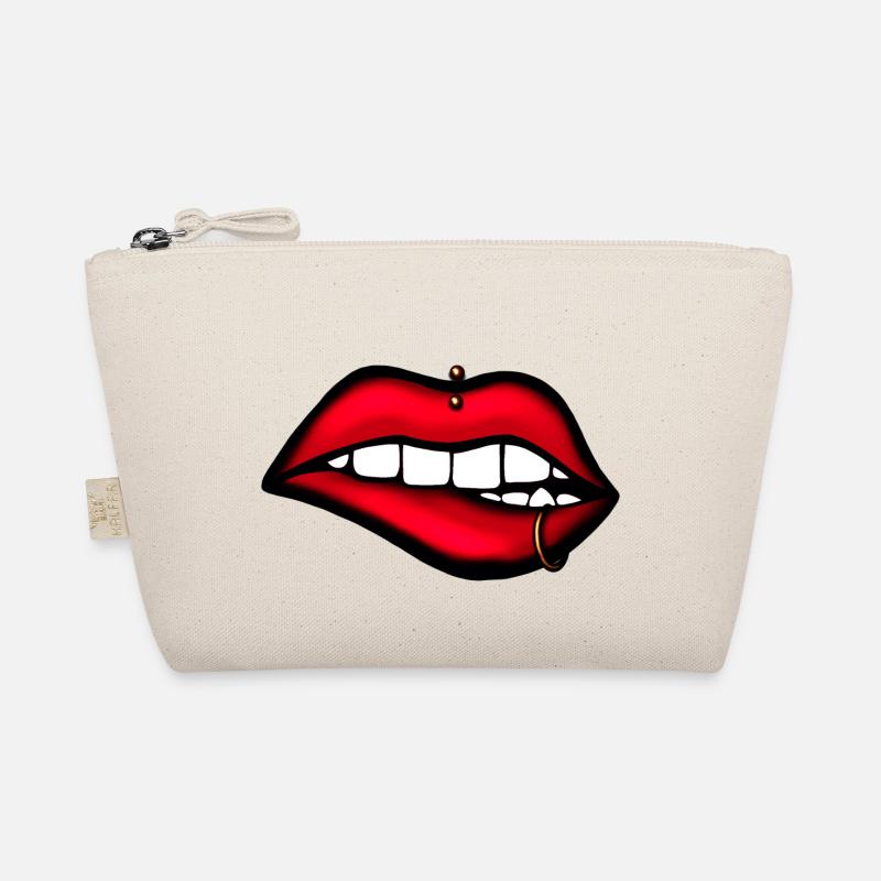 Pretty lips with piercing Organic Pouch