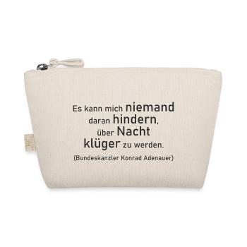 Zitat Konrad Adenauer - klug über Nacht 1 - Bio-Täschchen - Natur - Vorne