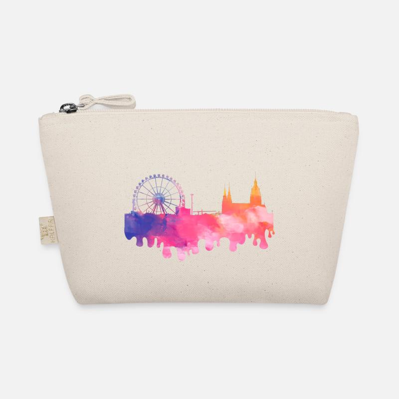 München Deutschland Stadt Skyline Splash Bunt - Bio-Täschchen - Natur