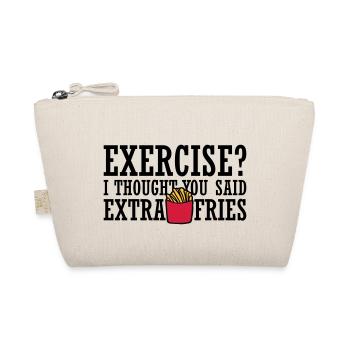 Exercise Extra Fries Zitat - Bio-Täschchen - Natur - Vorne