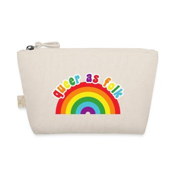 Queer as Folk - cute rainbow pride colors - Organic Pouch - nature - Front