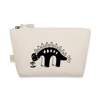 Cute little flower smelling dinosaur - Organic Pouch - nature - Front