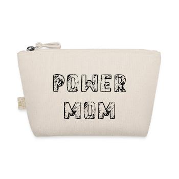 power mom Mama Mutter Kinder Eltern Schrift - Bio-Täschchen - Natur - Vorne