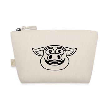Head Happy Pig Comic - Organic Pouch - nature - Front