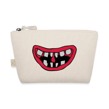 Laughing Monster Mouth Design - Organic Pouch - nature - Front