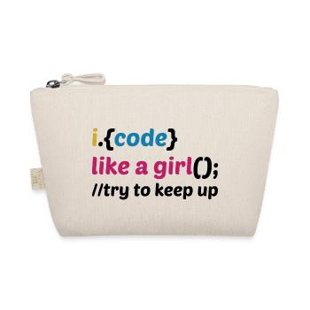 Code Like A Girl Coder Programmer Software Develop - Bio-Täschchen - Natur - Vorne