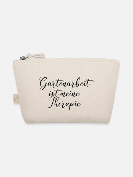 Garten Natur Therapie Schrift Spruch Gartenarbeit - Bio-Täschchen - Natur