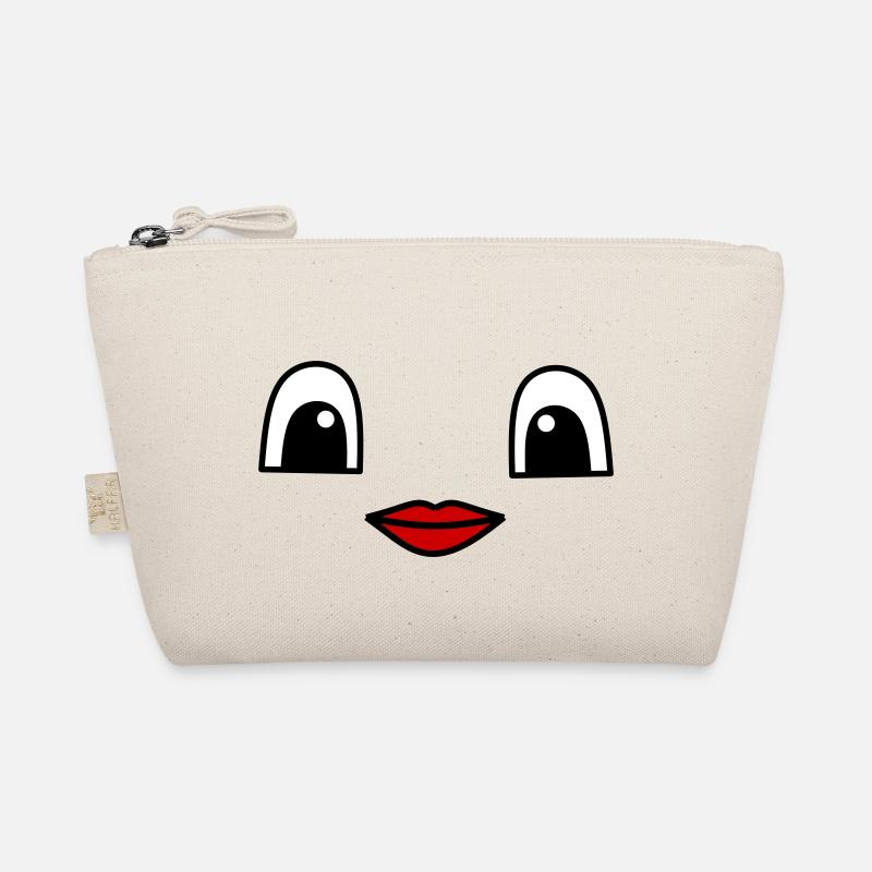 Cute face with red lips Bio-Täschchen