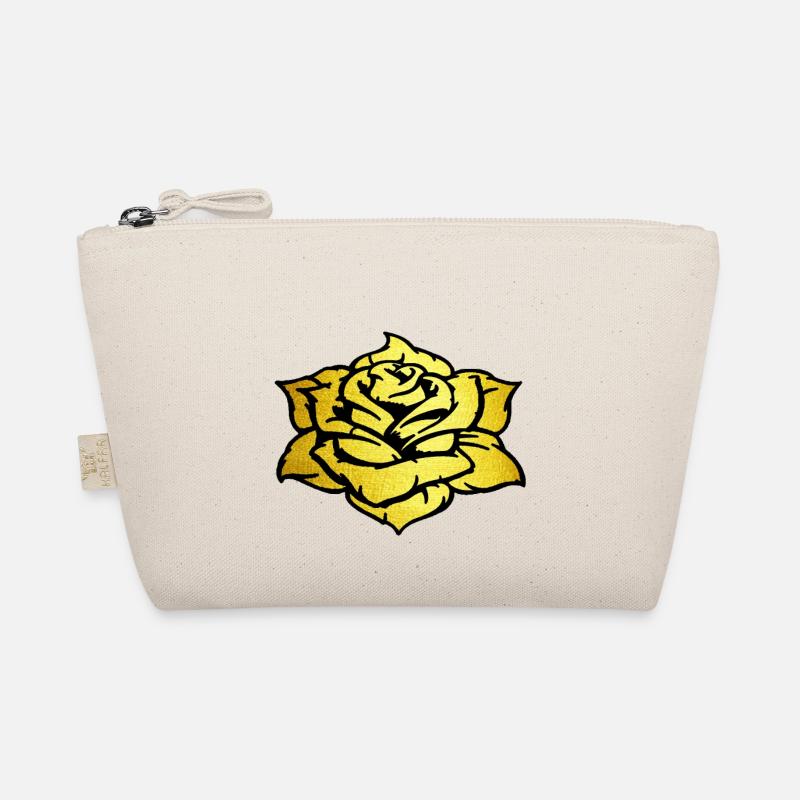 goldene Rose - Bio-Täschchen - Natur