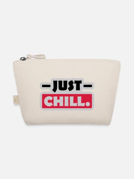 Just Chill Text Logo - Bio-Täschchen - Natur - Vorne