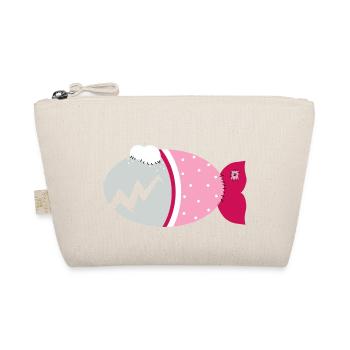 Kuschelfisch Zombiefisch rosa Mädchen - Bio-Täschchen - Natur - Vorne