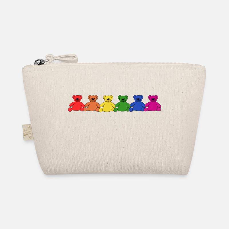 Regenbogen Teddys - Bio-Täschchen - Natur