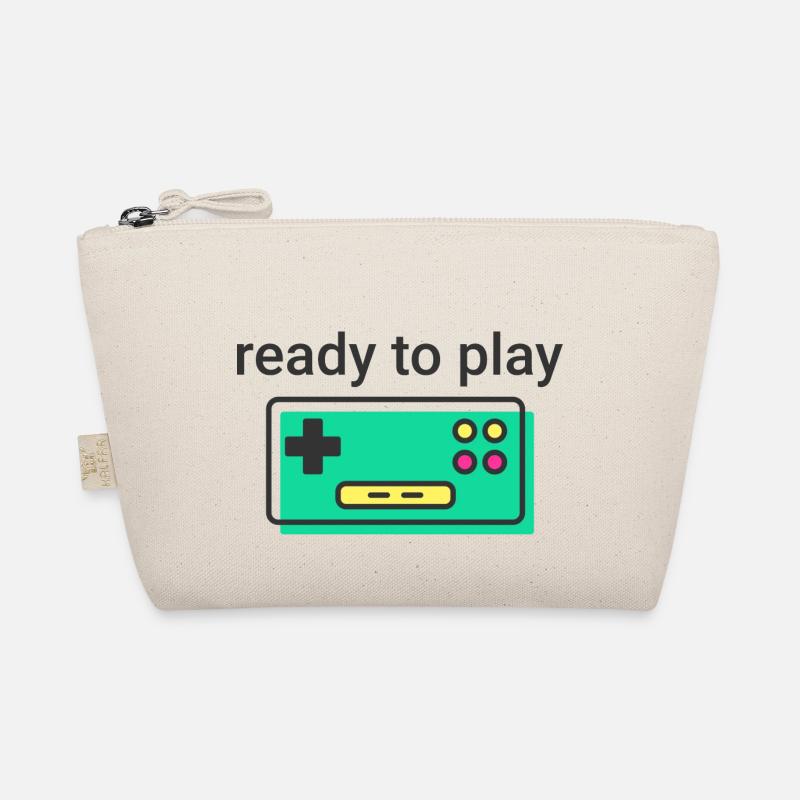 ready to play: retro clean game controller black Organic Pouch
