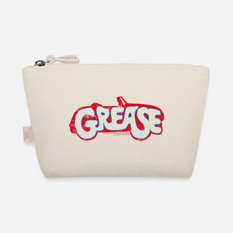 Grease Weißes Logo Mit Auto - Bio-Täschchen - Natur