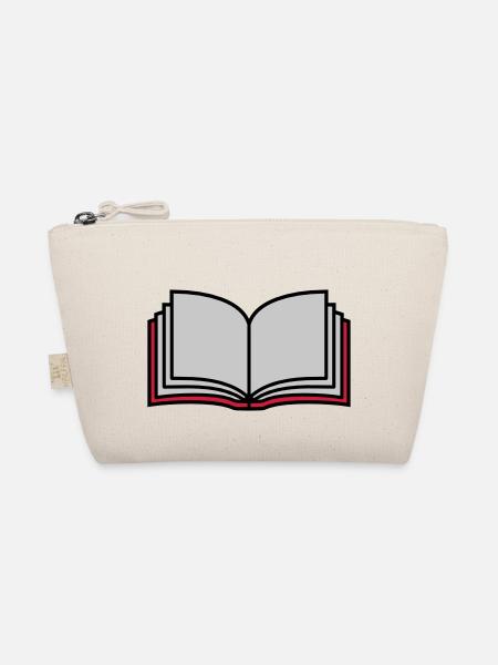 School Open Book Pages - Organic Pouch - nature - Front