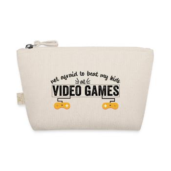 not afraid to beat my kids at video games - Organic Pouch - nature - Front