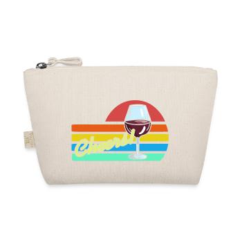 À VOTRE SANTÉ! T-shirt design rétro vintage wine lover - Trousse biologique - nature - Devant