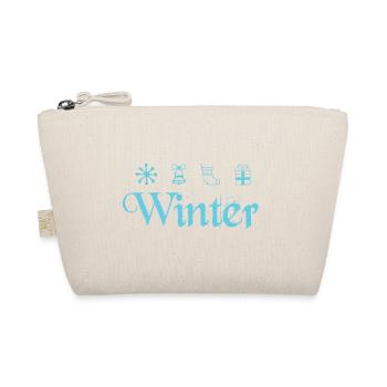 Winter Symbole Ski Schlitten und Snowboardfahrer - Bio-Täschchen - Natur - Vorne