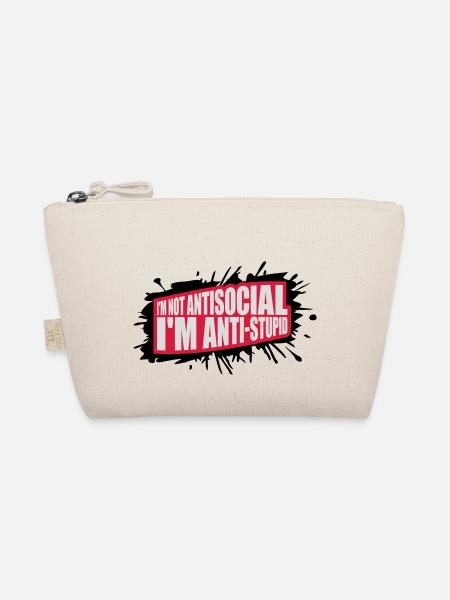 not antisocial anti stupid - Organic Pouch - nature - Front