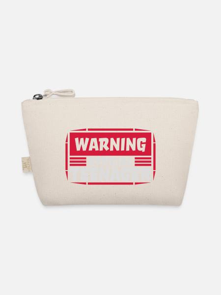 warning official teenage quote - Organic Pouch - nature - Front