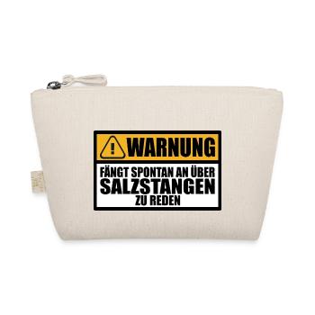 Salzstangen Knabberzeug Spruch lustig Witzig - Bio-Täschchen - Natur - Vorne